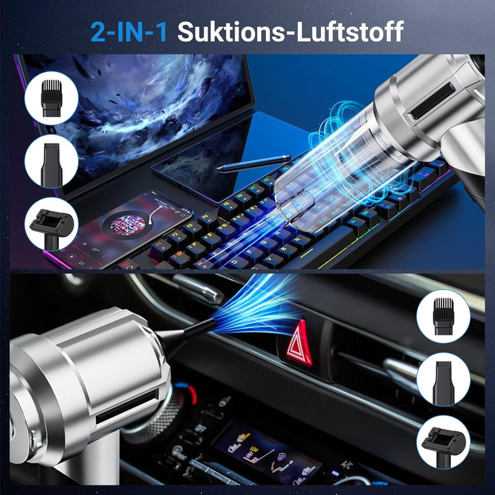 Handstaubsauger, 28000Pa Handstaubsauger Akku, 3 in 1 Faltbar Mini Staubsauger, Autostaubsauger mit