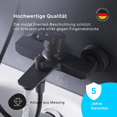 AM.PM X-Joy S FXB10022 Wassersparende Wannen- und Brausebatterie kraztfest, leicht zu reinigen, Bade