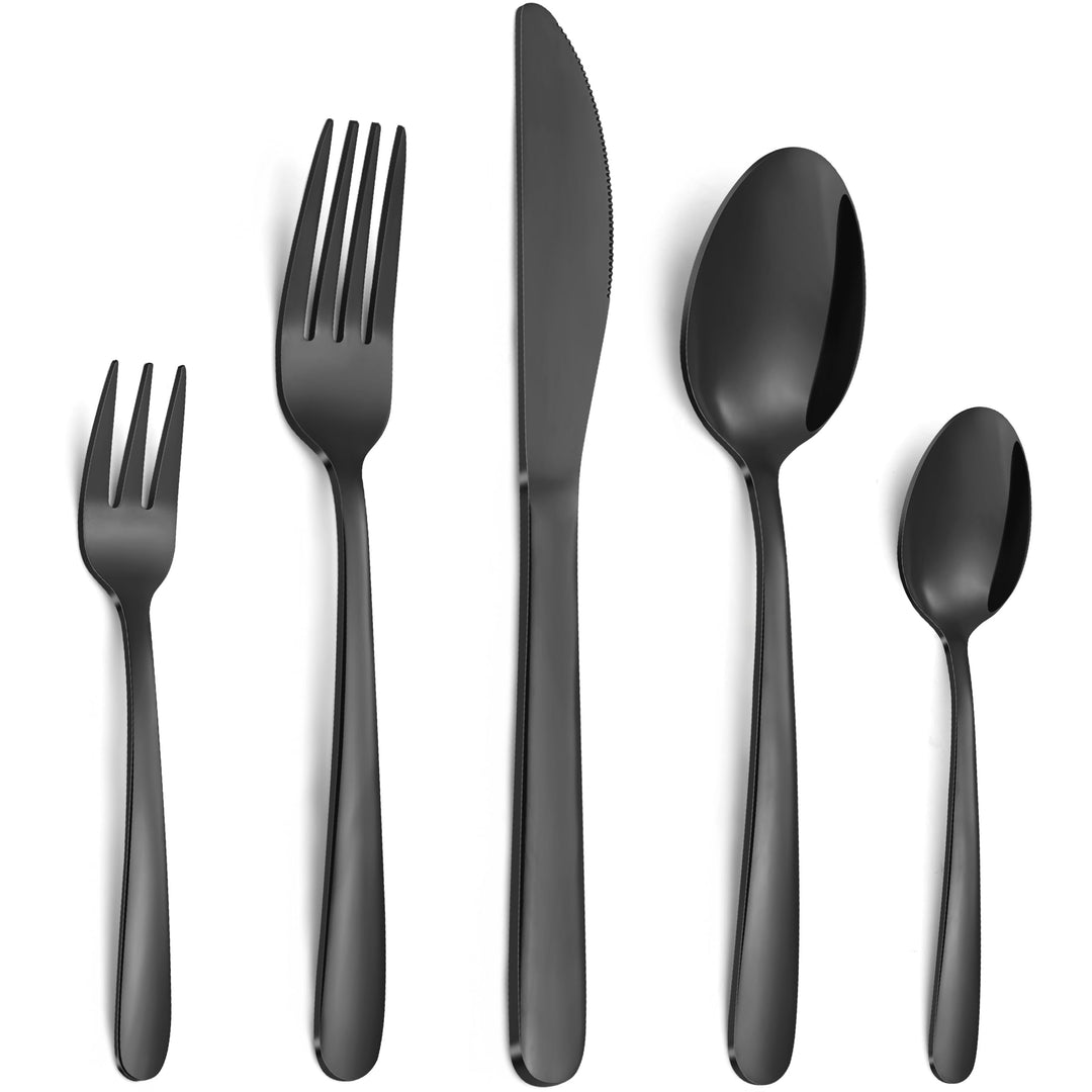 Bestdin Besteck Set 12 Personen, 60 teilig Schwarzes Besteck, Edelstahl Besteckset mit Messer Gabel