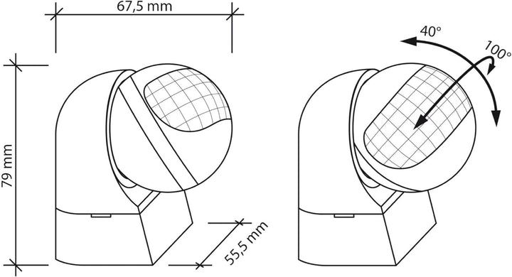SEBSON® Bewegungsmelder Aussen IP44 Aufputz - 4er Set - Wand Montage, programmierbar, IR Sensor, Rei