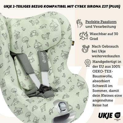 Ukje Bezug | Kompatibel mit Cybex Sirona z i-size | Viele Farben & Muster | Dickes, Atmungsaktives B