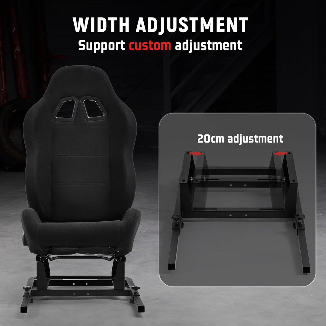 Dardoo Rear Seat Frame Racing Wheel Stand Accessories with Black Seat Sturdy Fit for Steering Wheel