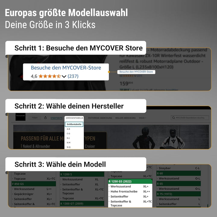 MYCOVER handgefertigte Motorrad Abdeckplane -von Bikern für Biker- Motorradabdeckung: Winterfest und