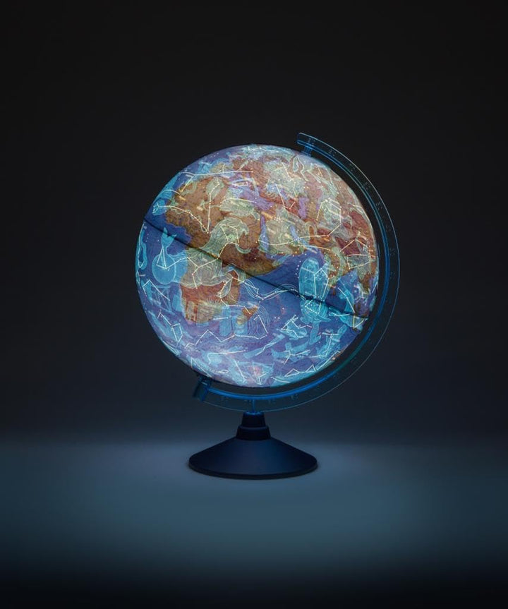 EXERZ 25 cm Relief AR Globus beleuchtetes kabelloses LED-Licht – physische Karte (Tag) – Consellatio