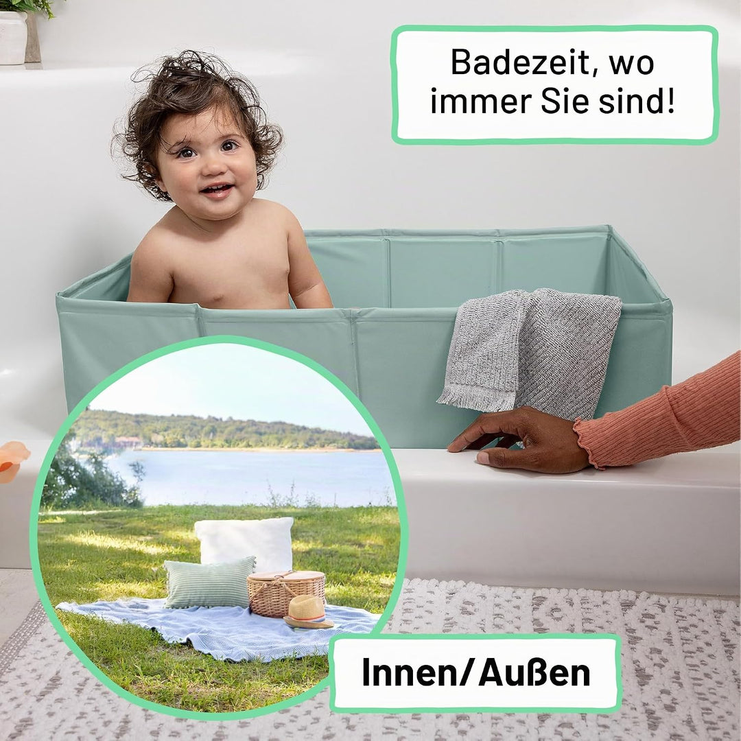 Ingenuity Tuckaway Kleinkinderbadewanne, verwandelt Dusche in Badewanne, Zusammenklappbar, Leicht zu