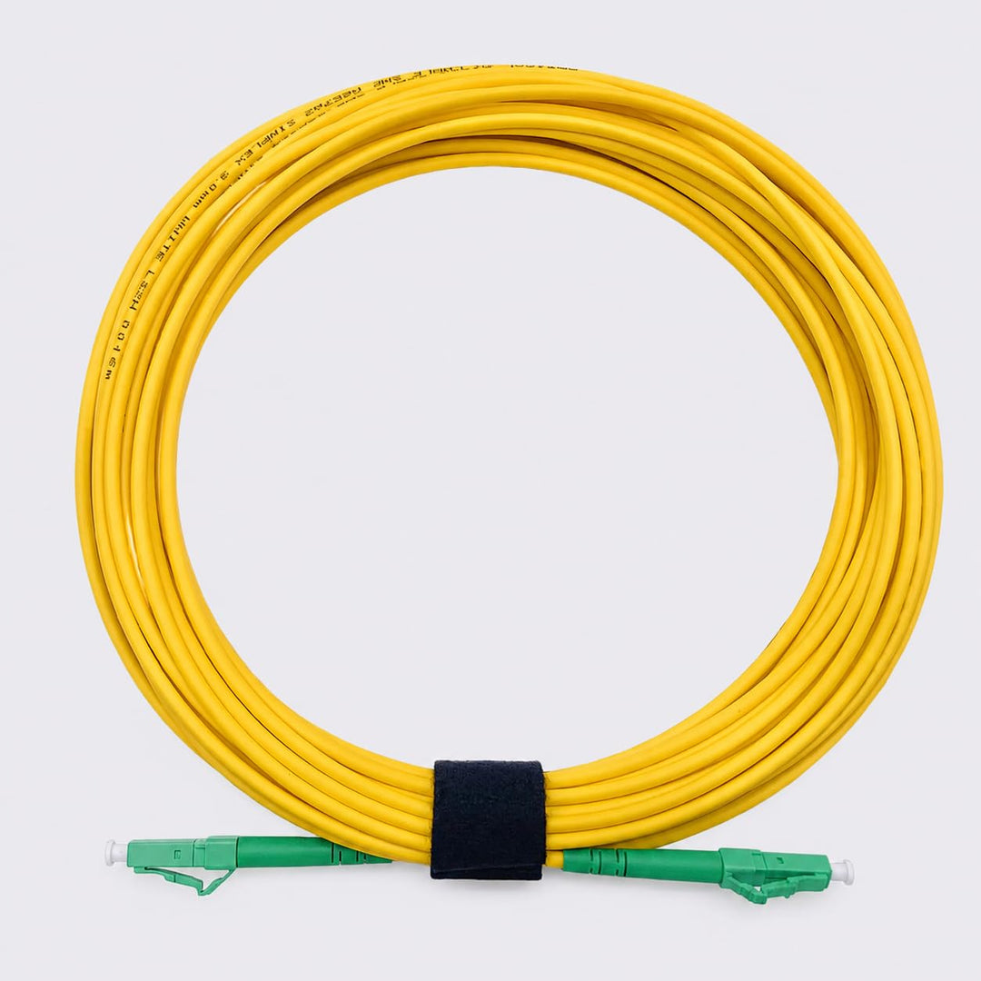 Elfcam® - 70m Glasfaserkabel LC/APC auf LC/APC Simplex Singlemode 9/125µm LSZH, FTTH LWL Patchkabel