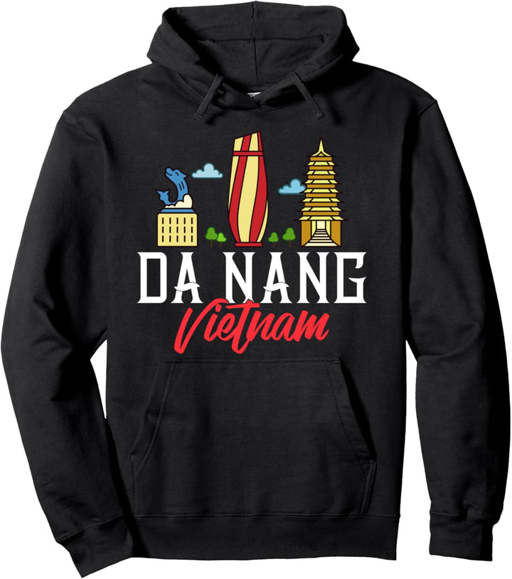 Da Nang Vietnam Stadt Skyline Karte Reise Pullover Hoodie