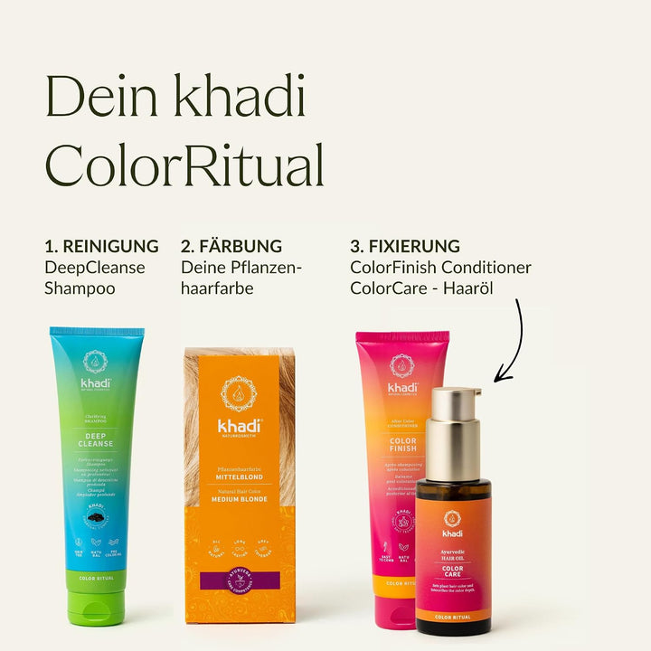 khadi MITTELBLOND Pflanzenhaarfarbe - Taucht Dein Haar in ein warmes Mittelblond mit samtigen Farbre