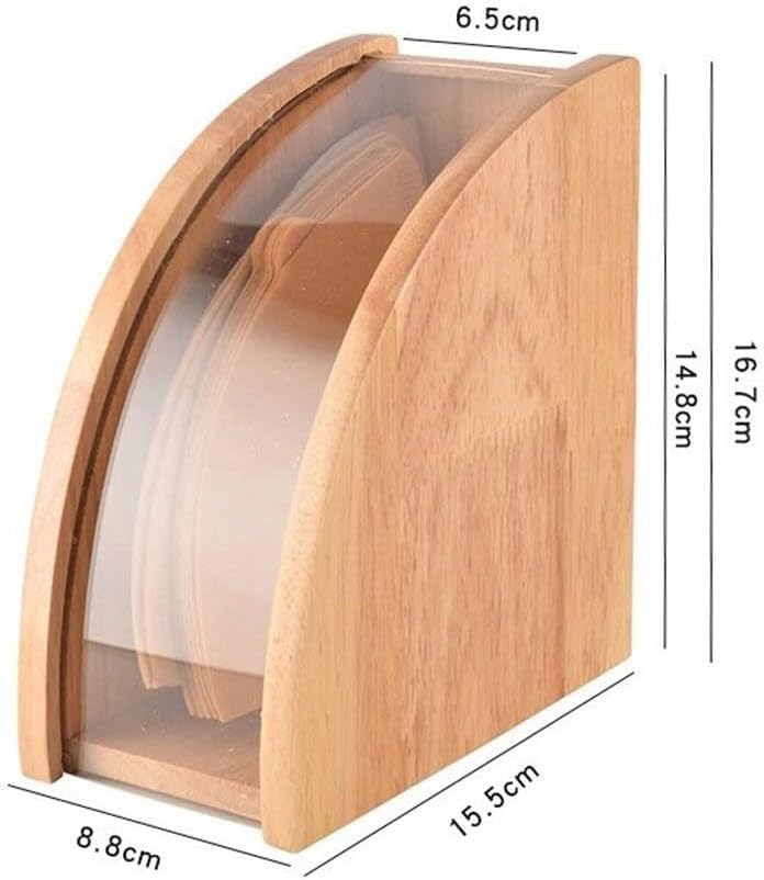 Kaffeefilter-Papierhalter, Holz-Kaffeepapier-Aufbewahrungsbox, fächerförmiger Handtropf-Kaffeefilter