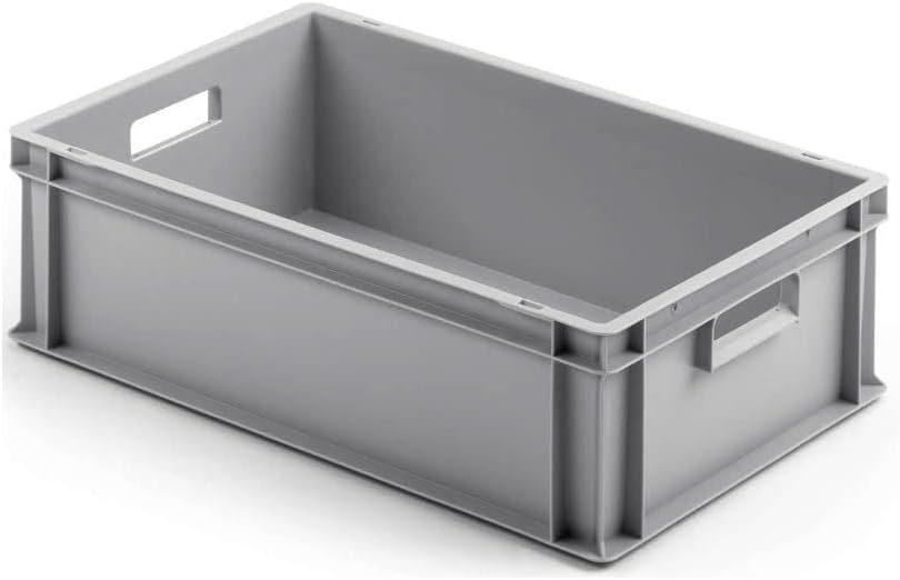 SparSet 10x Eurobehälter mit offenem Griff | HxBxT 17,5x40x60cm | 30 Liter | Grau | Eurobox, Transpo