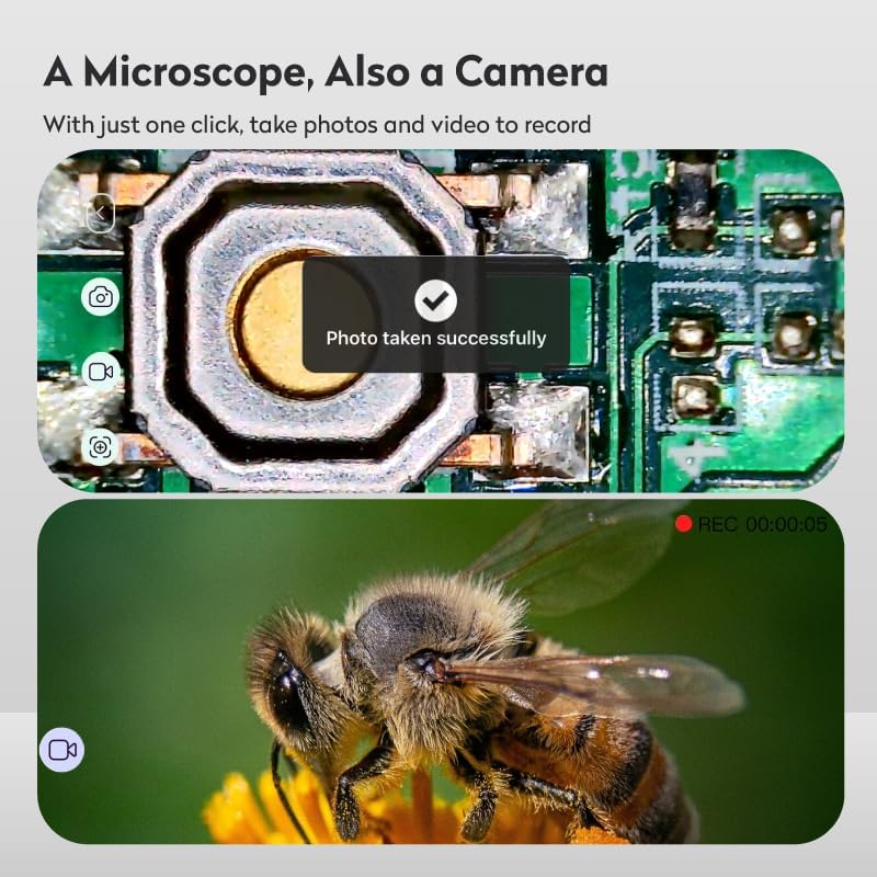 USB Digital Mikroskop für Kinder, MatataStudio M2C WiFi Digitales Mikroskop 50X-1000X 2-in-1 Tragbar