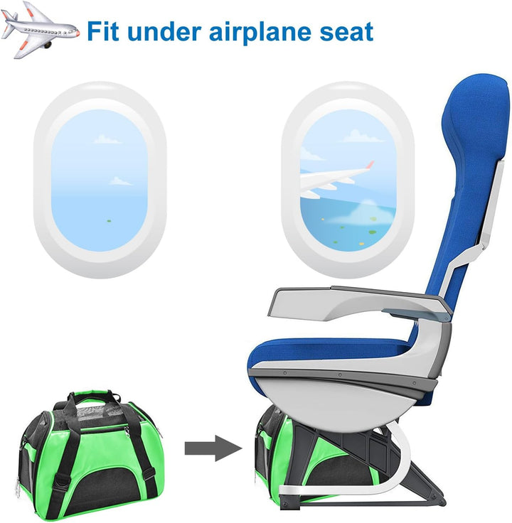 Haustier Reise Tragetasche für Katze Hund Kaninchen Hamster, Flugzeug Genehmigt Weich Seitlich Tragb