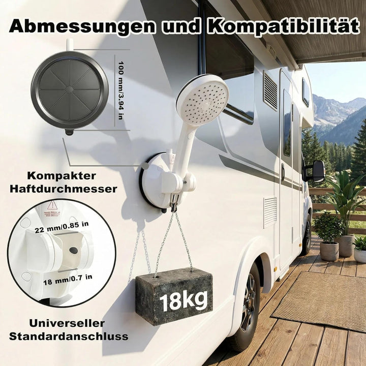 MagicBox Duschkopfhalterung Saugnapf mit Farbindikator, Duschhalterung ohne Bohren 85° Verstellwinke
