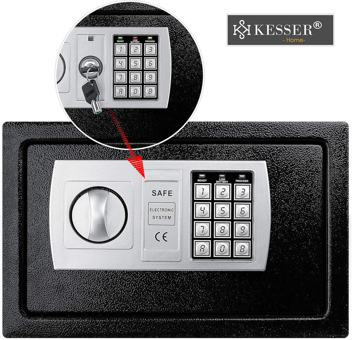 KESSER® Elektr. Tresor | 31x20x20cm | LED-Anzeige | Elektronischer Safe | Doppelbolzenverriegelung |