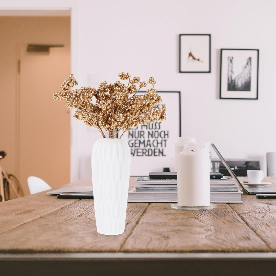 TOYANDONA 12er-Pack Weihnachtsbeeren- Künstliche Beerenzweige Goldfarben Weihnachtsbaum-Ornament Hei