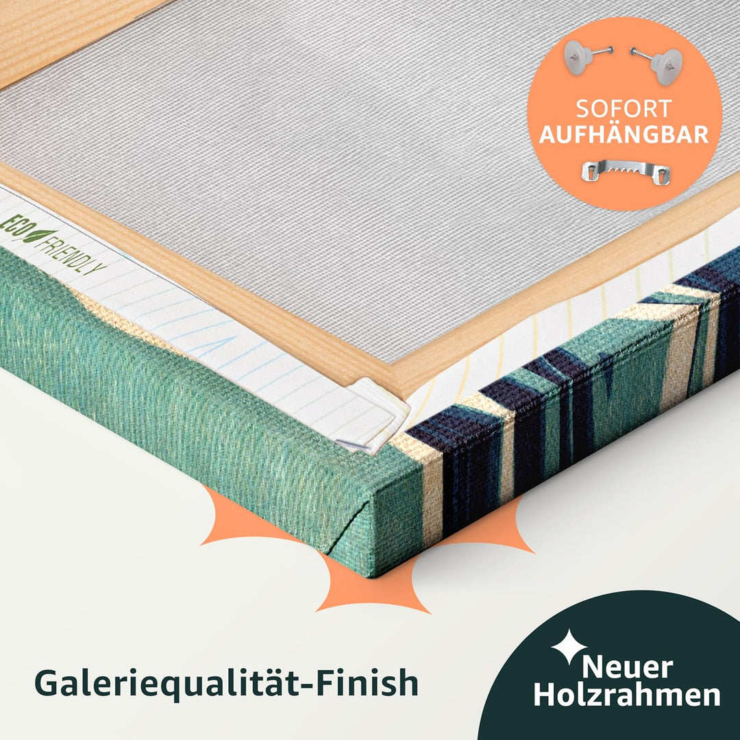 murando - Bilder goldene Blätter 150x60 cm Vlies Leinwandbild 5 Teilig Kunstdruck modern Wandbilder