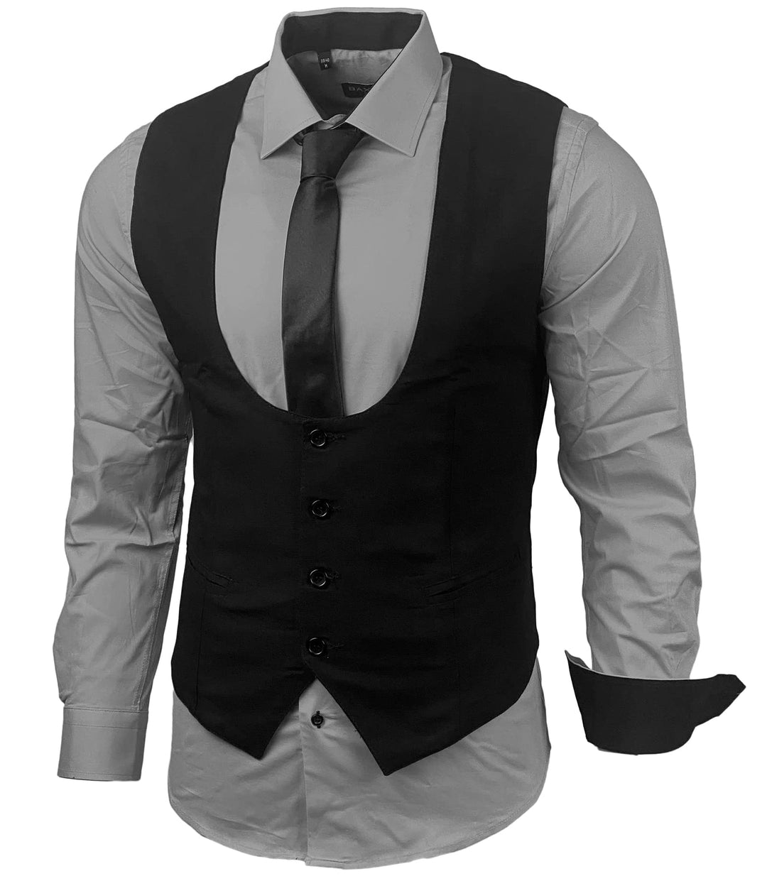 Herren Hemd Weste Krawatte Set Business Anzugweste Westen Slim Fit Smoking Frack Business Herrenanzu
