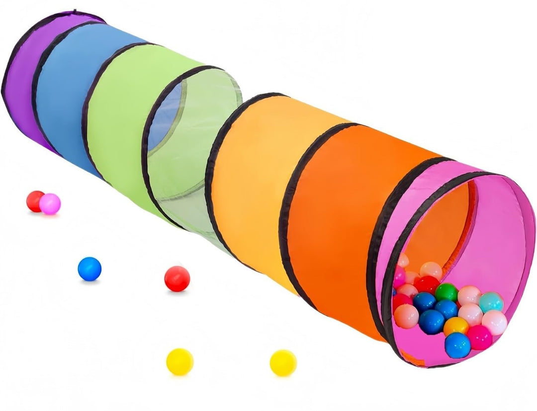 LATERN 180CM Spieltunnelzelt für Kinder, 46CM Runder Öffnung Babytunnel Bunter Pop-Up Kriechtunnel Z