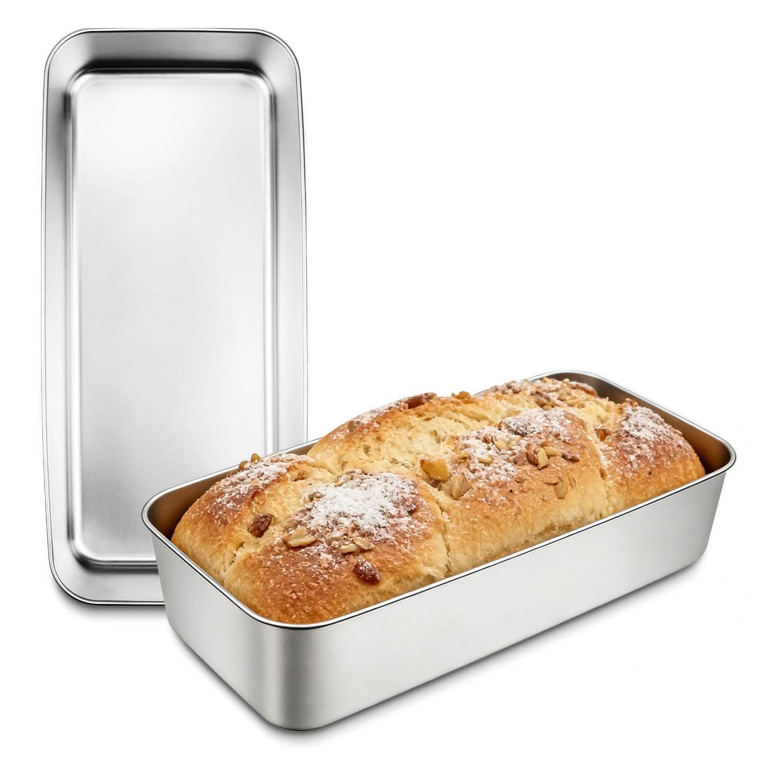 2 Stück Backform Kastenform Brot Kuchen, Edelstahl Brotbackform Gross, Brotformen zum Backen Rechtec