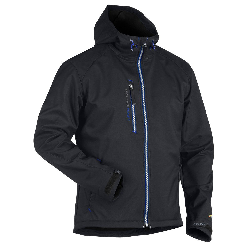 Blakläder Softshell-Jacke mit Kapuze, 1 Stück, Grösse M, schwarz/kornblau, 494925179985M M Schwarz /