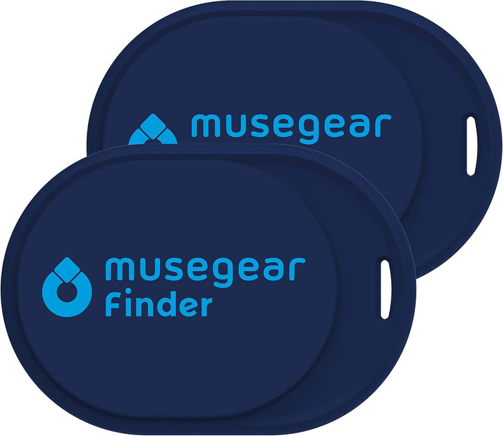 musegear Schlüsselfinder Mini mit Bluetooth App I Keyfinder laut für Handy in dunkelblau 2er Pack I