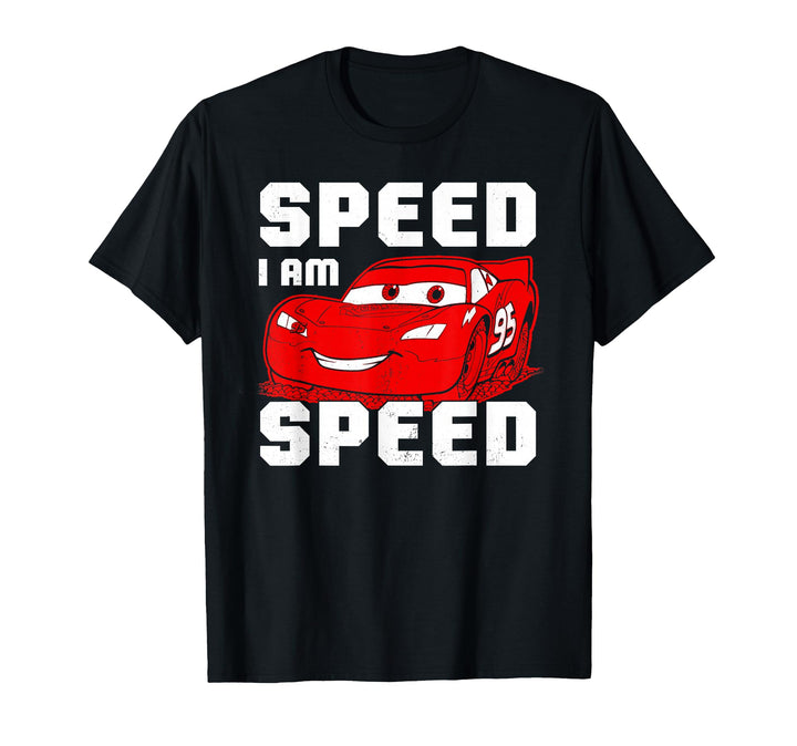 Mens Disney Pixar Cars McQueen SPEED I Am SPEED Graphic T-Shirt Medium Navy