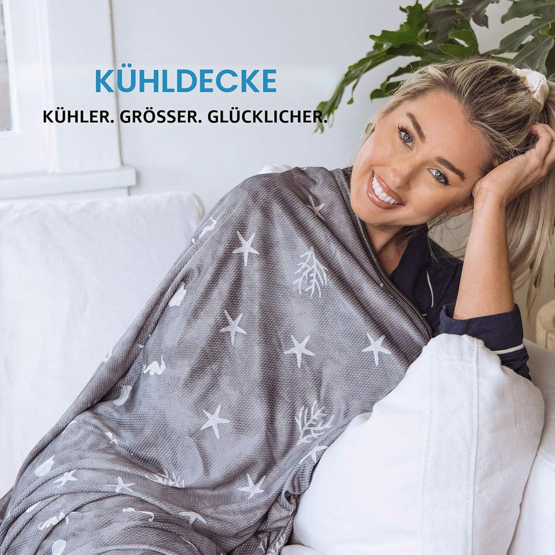 Ailemei Direct Leichte Kühldecke Sommerdecke, Doppelseitige Kühler Zum Schlaf Fürs Bett im Küstenfar