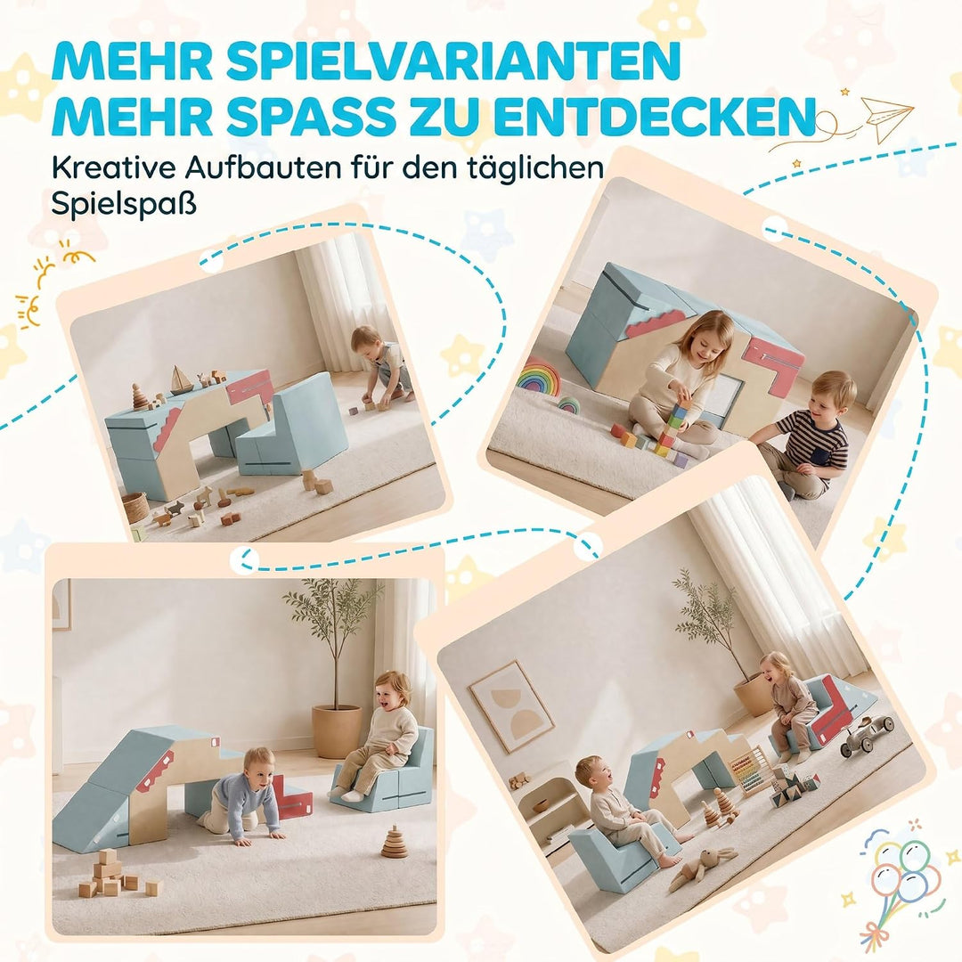 AIYAPLAY Schaumstoff Bausteine für Kinder 2er Set rutschfest XXL Bunt | Softbausteine, Montessori Sp