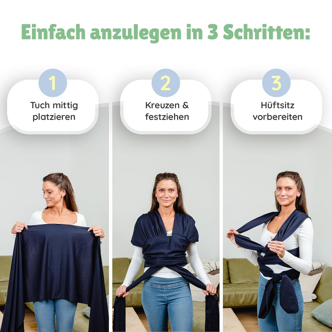 Tragetuch Neugeborene - Elastisches Baby Trage-Tuch ab Geburt, Atmungsaktive & ergonomische Koala-Ba