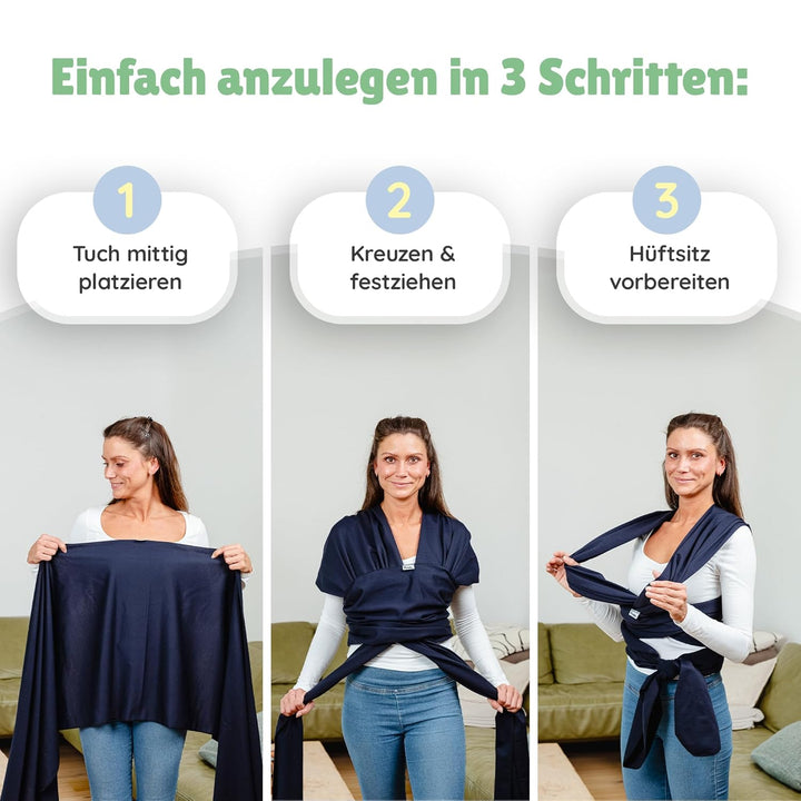Tragetuch Neugeborene - Elastisches Baby Trage-Tuch ab Geburt, Atmungsaktive & ergonomische Koala-Ba