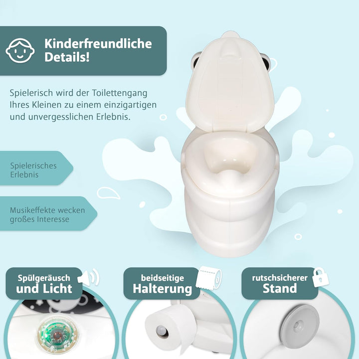 Lemodo Kindertöpfchen Töpfchen Kinder ab 18 Monate Kindertoilette Babytopf mit Spülgeräusch herausne