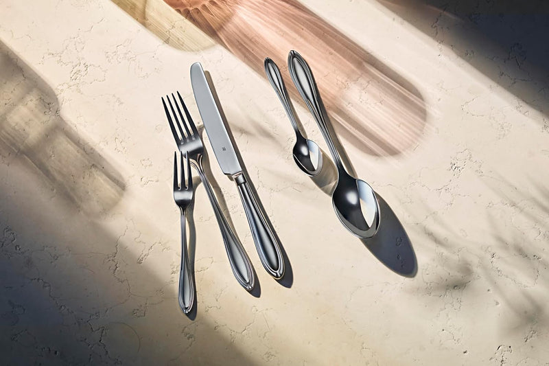 WMF Verona Besteck Set 12 Personen, 60-teilig, Monobloc-Messer, Cromargan Edelstahl poliert, glänzen