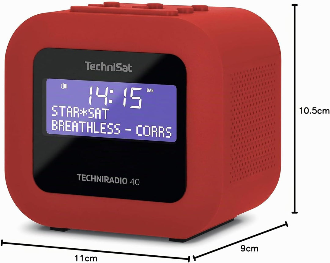 TechniSat TECHNIRADIO 40 - DAB+ Radiowecker (DAB, UKW, Wecker mit zwei einstellbaren Weckzeiten, Sle