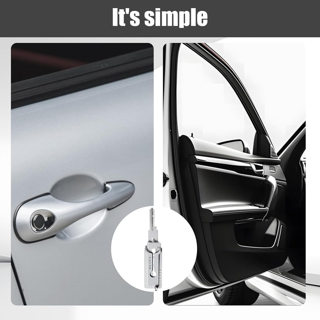 Edelstahl Schlüsseldecoder Master Key Decoder 2-In-1 Lock Pick Präzisionshaken Tonabnehmerkombinatio