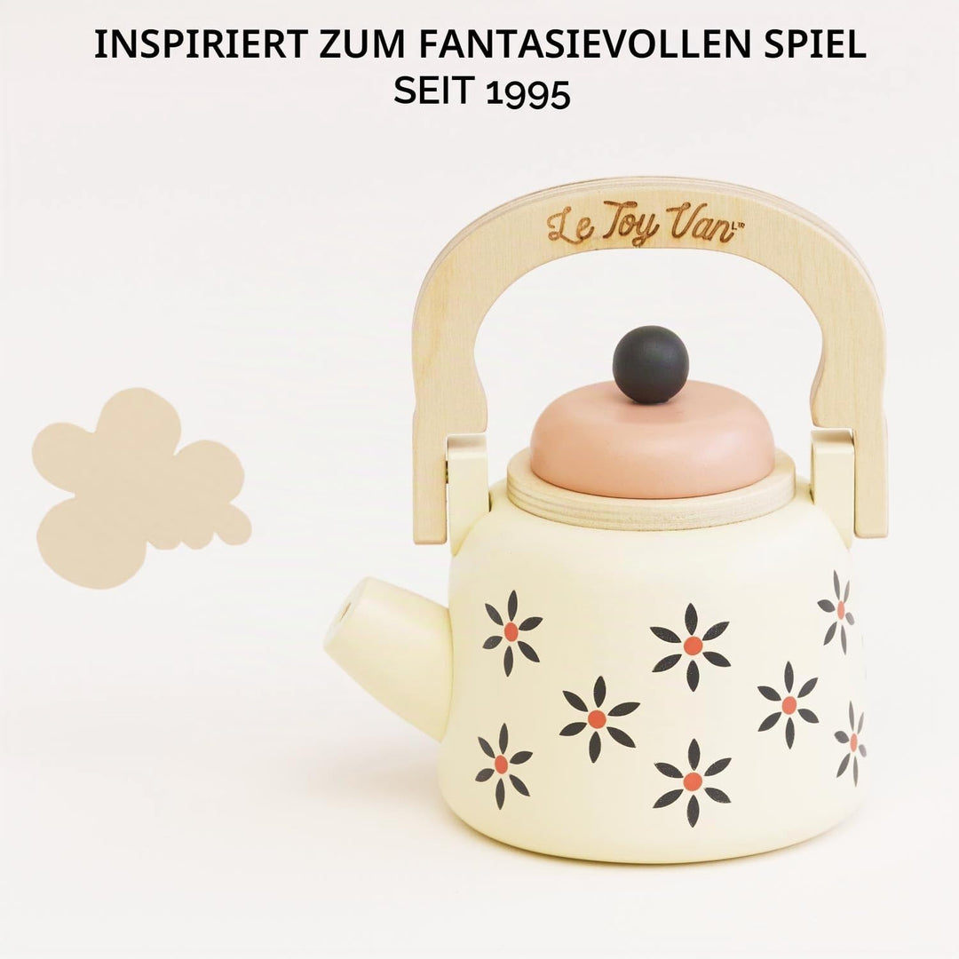 Le Toy Van - TV282 - Wasserkocher aus Holz für Kinder ab 2 Jahren, Montessori Küchenzubehör, Lernspi