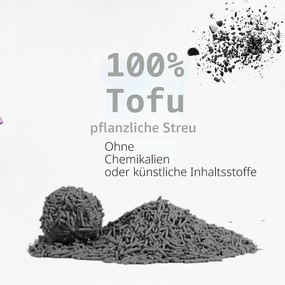 HAPPY MEOW Tofu-Katzenstreu für Katzen (18L/7,5Kg) - Biodegradierbar und sofort klumpend, staubarm,