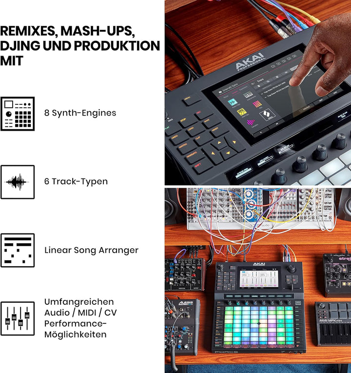 Akai Professional FORCE – Standalone-Musikproduktion, MIDI-Sequencer und DJ-System mit Synth-Engines
