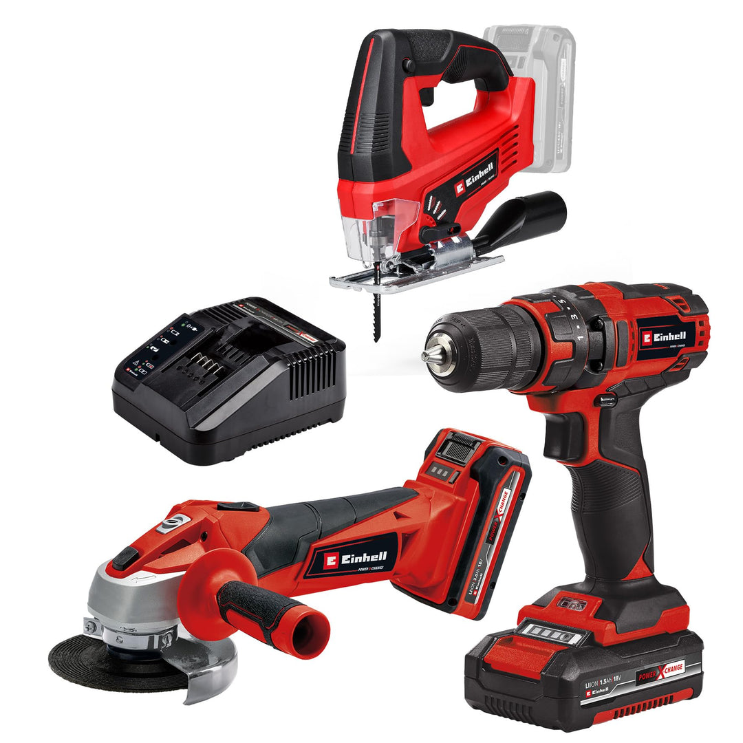 Einhell Maschinen-Set TC-TK 18 Li Kit Power X-Change (Bohrschrauber TC-CD 18/35 Li + Winkelschleifer