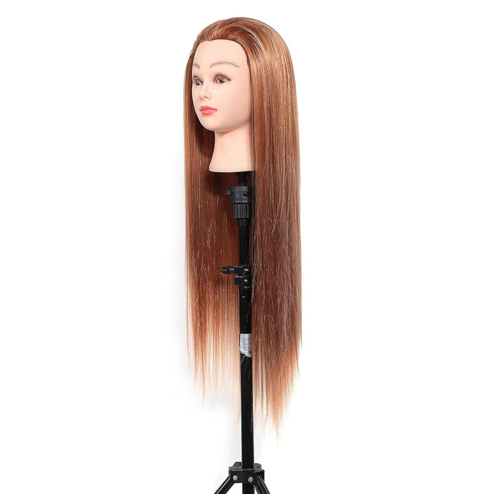 Trainingsköpfe,24'' Synthetische Haare Mannequin zum frisieren Kopf Friseur Trainingskopf Kosmetolog