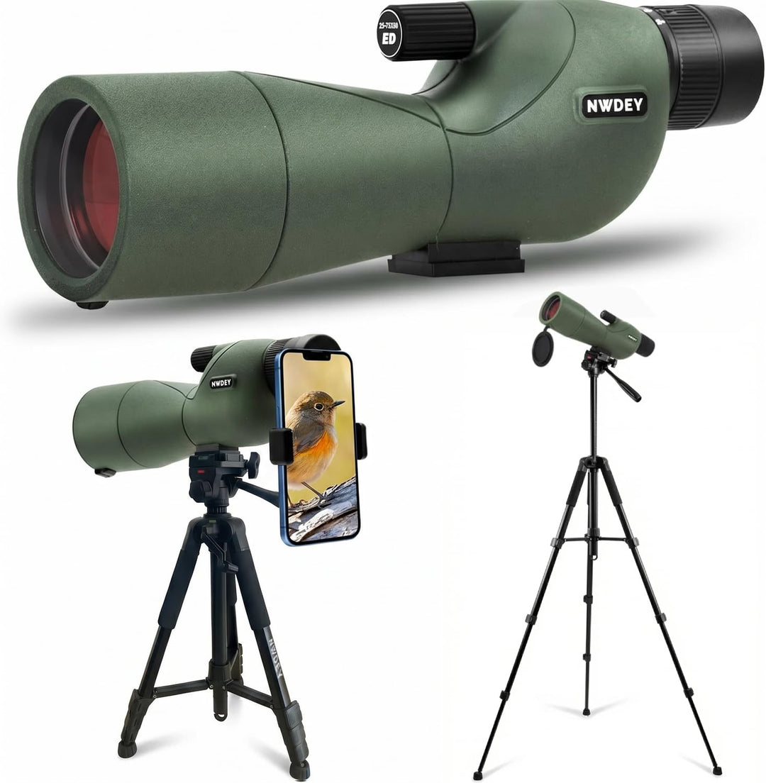 25-75X60 Spektiv mit 51 Zoll Stativ Spektiv für Zielschiessen Jagd Vogelbeobachtung Low Light Vision