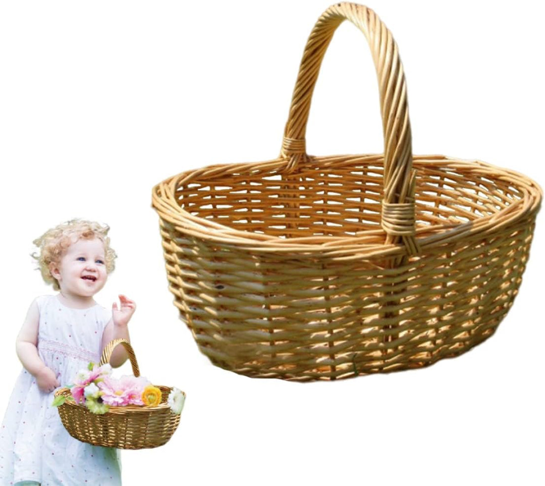 Picknick Korbkorb rustikaler leerer Geschenkkorb Ovaler Hamper gewebter Korb mit Liner für Picknickp