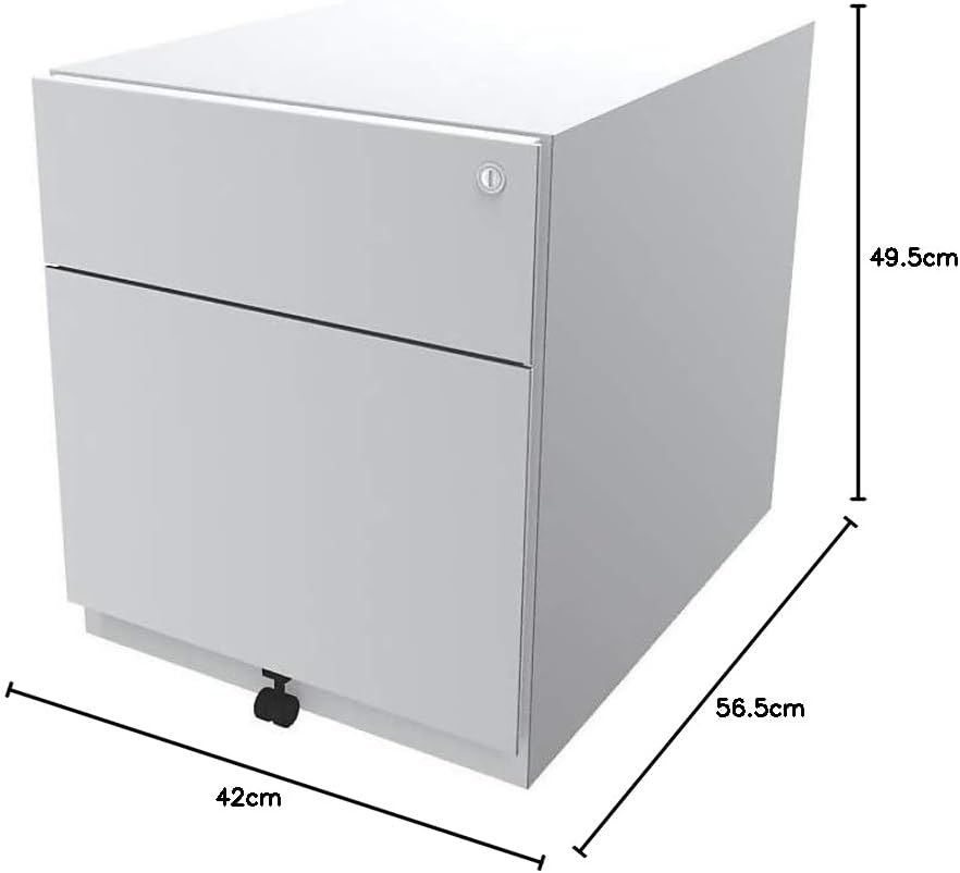 BISLEY Rollcontainer Note mit Griffleiste, 1 Universalschublade, 1 HR-Schublade, Metall, 641 Zinkgel