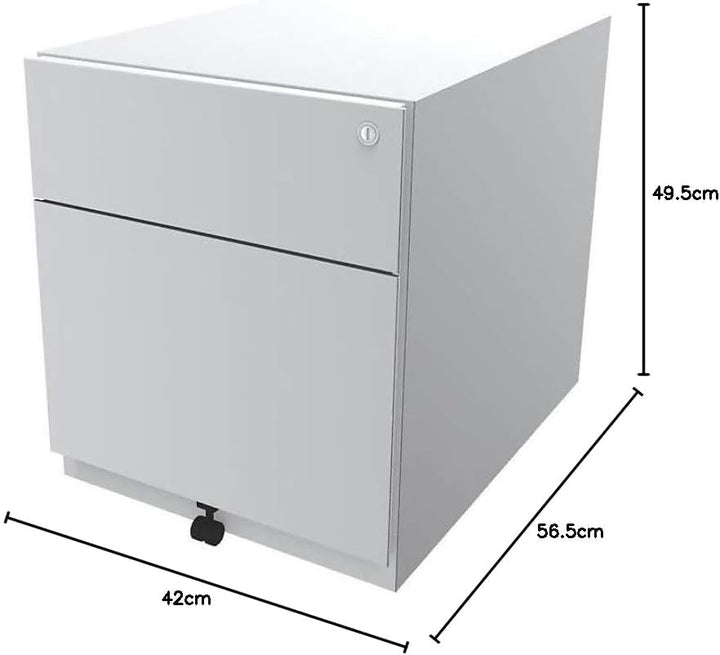 BISLEY Rollcontainer Note mit Griffleiste, 1 Universalschublade, 1 HR-Schublade, Metall, 641 Zinkgel