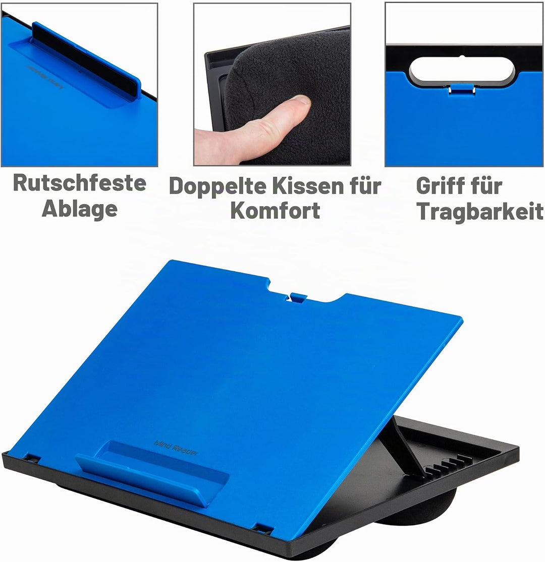 Mind Reader Laptop-Ständer, Betttablett, zusammenklappbar, Kissen, tragbar, Wohnheim, Kunststoff, 37