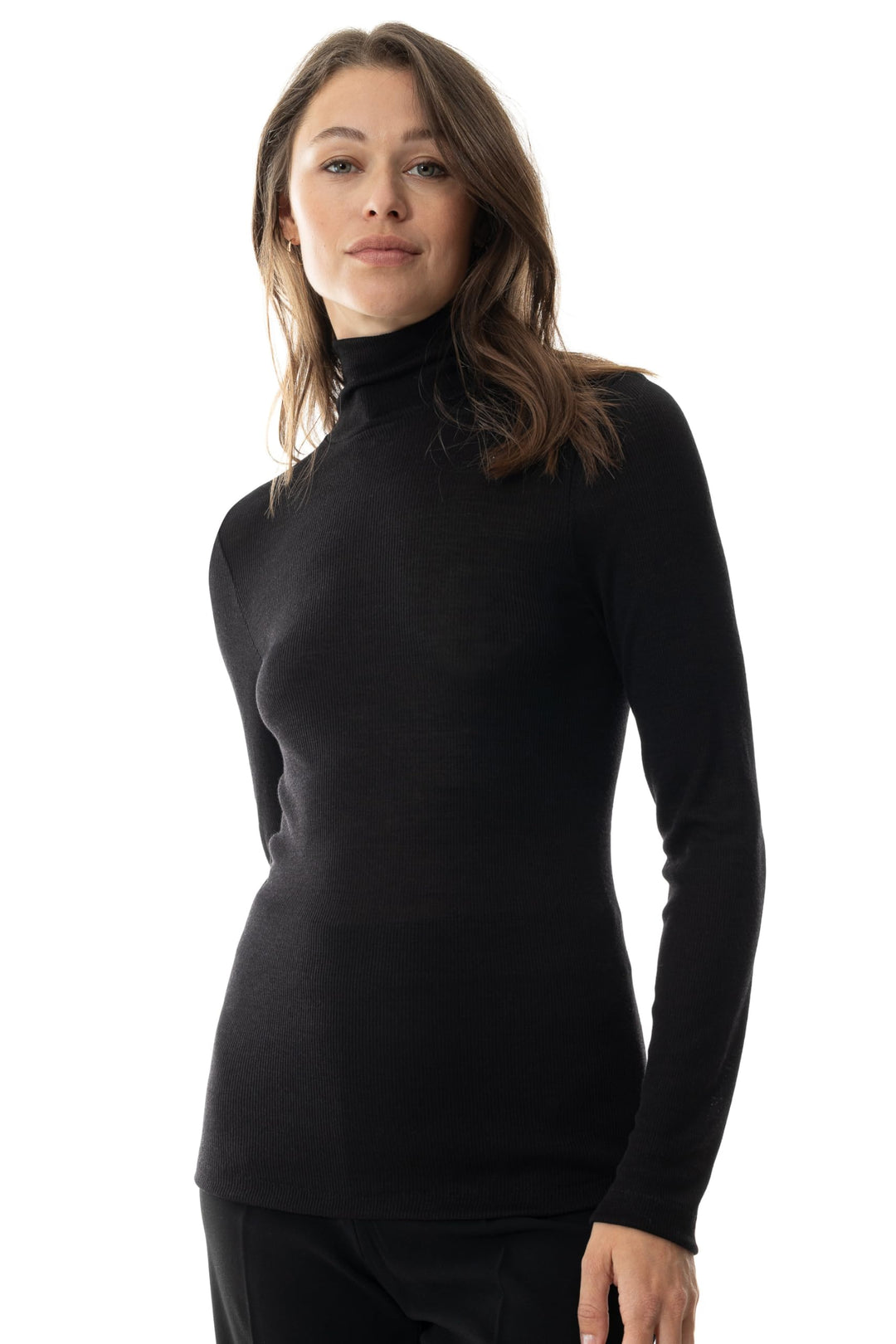Mey Basics Serie Wool Love Damen Shirts 1/1 Arm Schwarz 38/40(38/40)