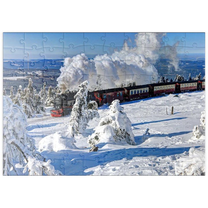 MyPuzzle Brockenbahn auf der Fahrt zum Brocken (1142m), Harz - Premium 100 Teile Puzzle - MyPuzzle S