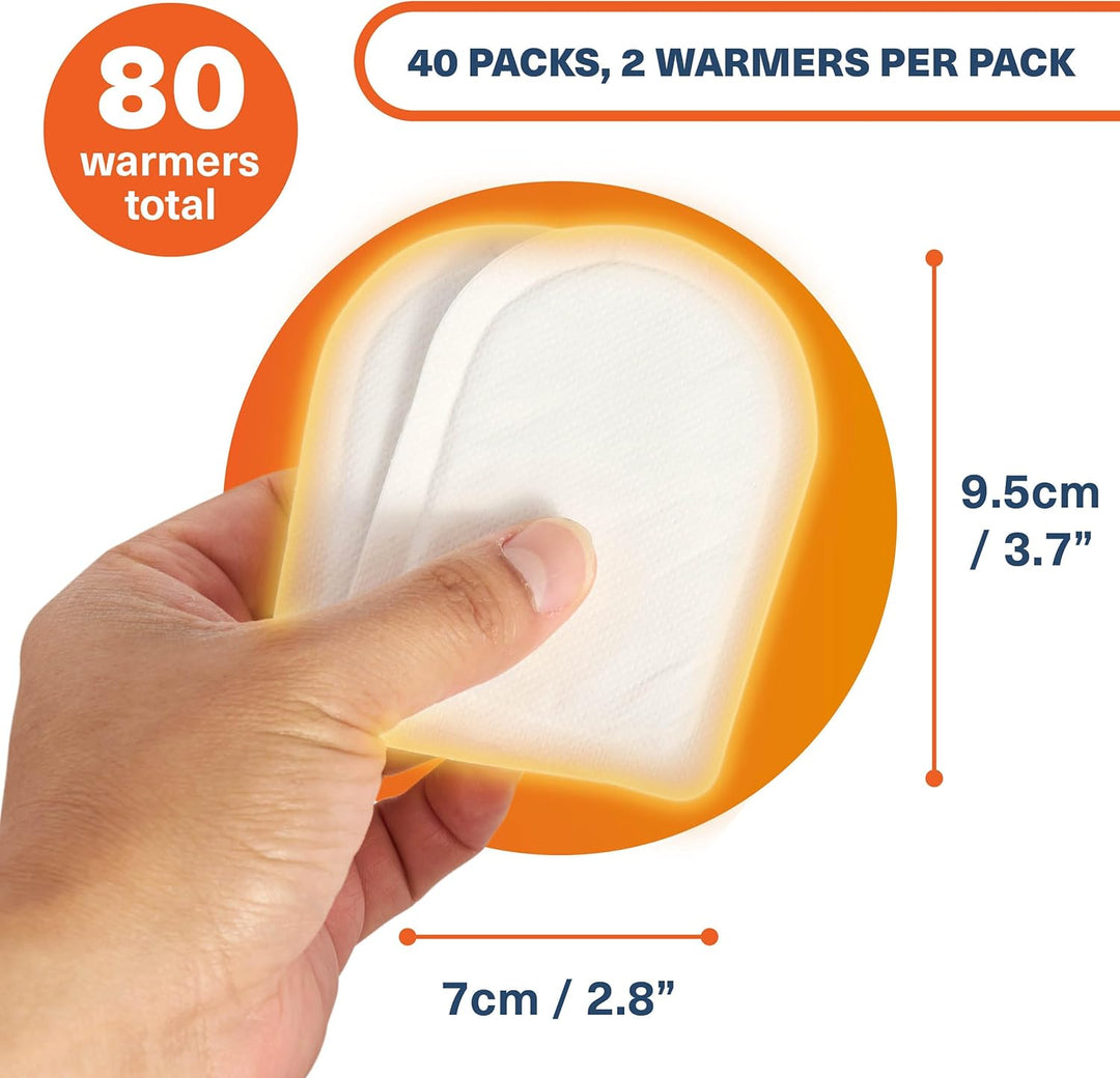 BRAMBLE - 80 Stück Natürliche Luftaktivierte Fusswärmer (40 Paar) - Sohlenwärmer für Outdoor, Wander