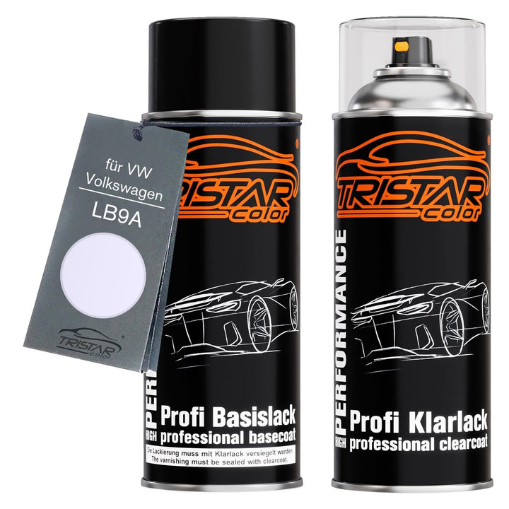 TRISTARcolor Autolack Spraydosen Set für VW/Volkswagen LB9A Candyweiss/Candy White Basislack Klarlac