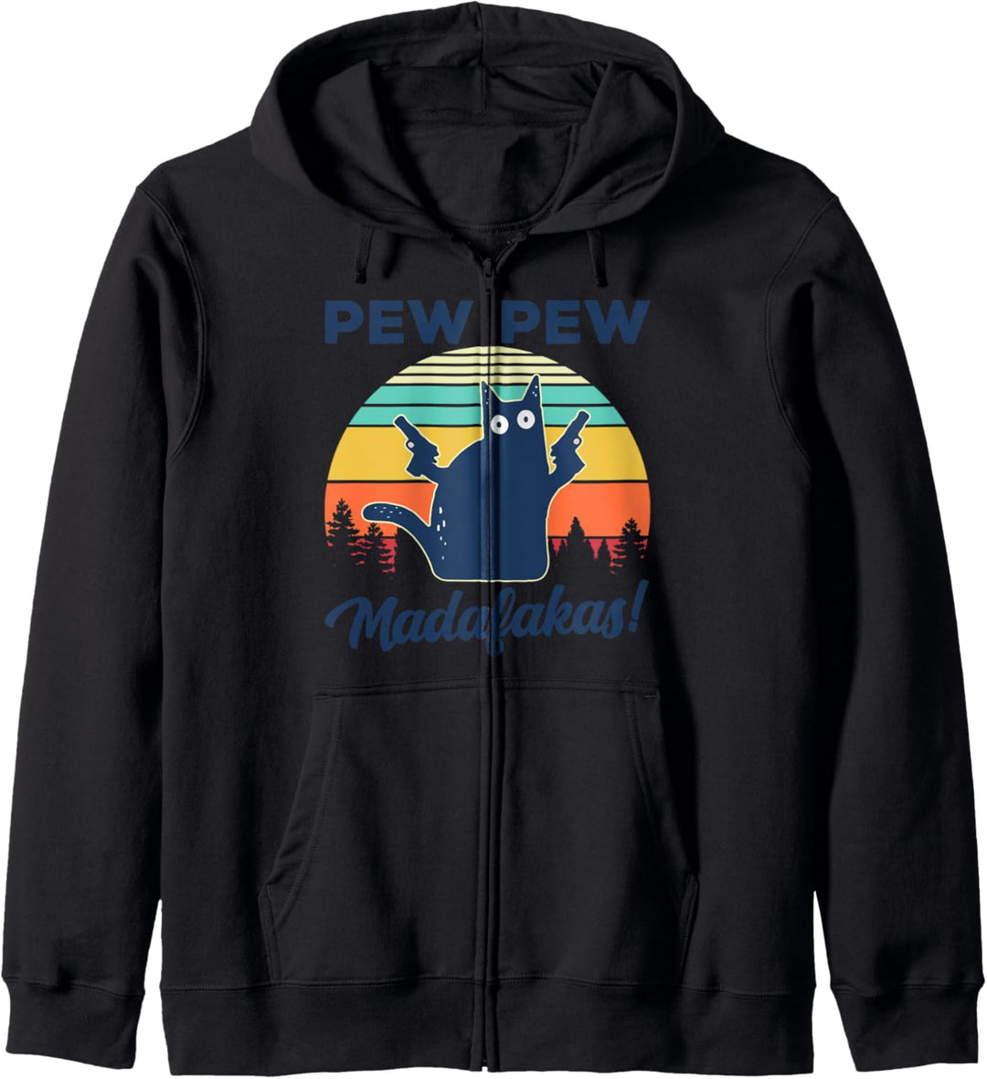 Cat Pew Pew Madafakas Vintage Retro Crazy Katze Funny Kapuzenjacke