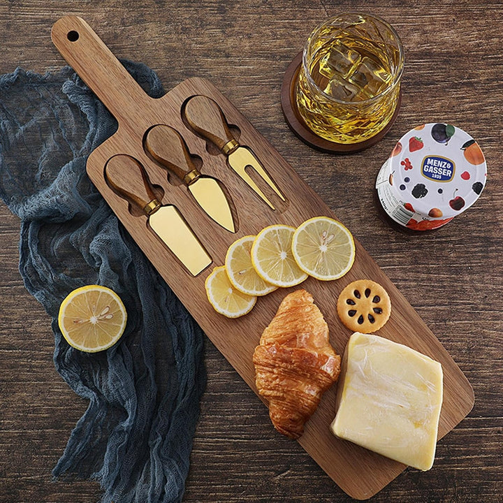 Käsebrett-Set | Mehrzweck Wurstbrett-Set aus Tragbares Käse-Servierbrett Wurstbrett-Set, mit Griff u